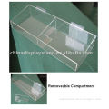 acrylic slatwall bin with removable divider